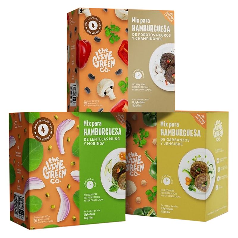 THE LIVE GREEN CO - 3 Sabores  Green Burger Mix