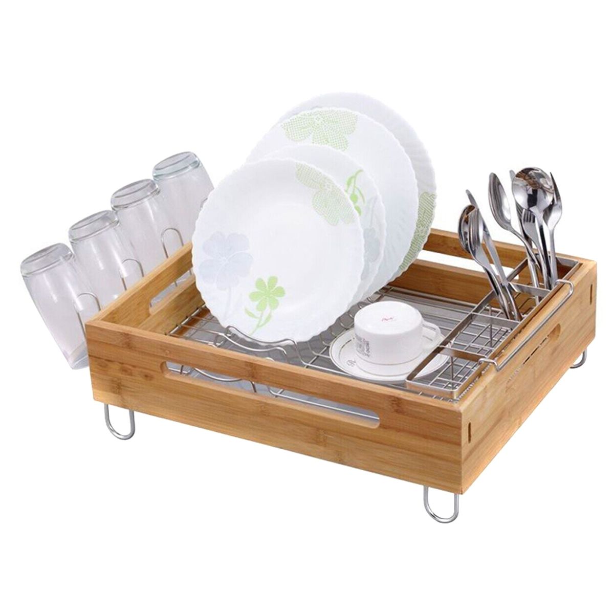 SIMPLE COOK - Secaplatos con Borde de Bambú