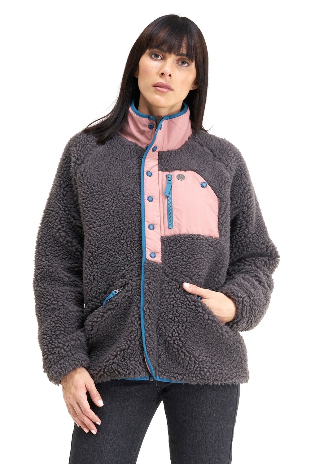 HAKA HONU - Chaqueta Mujer Zip-Porrito Gris