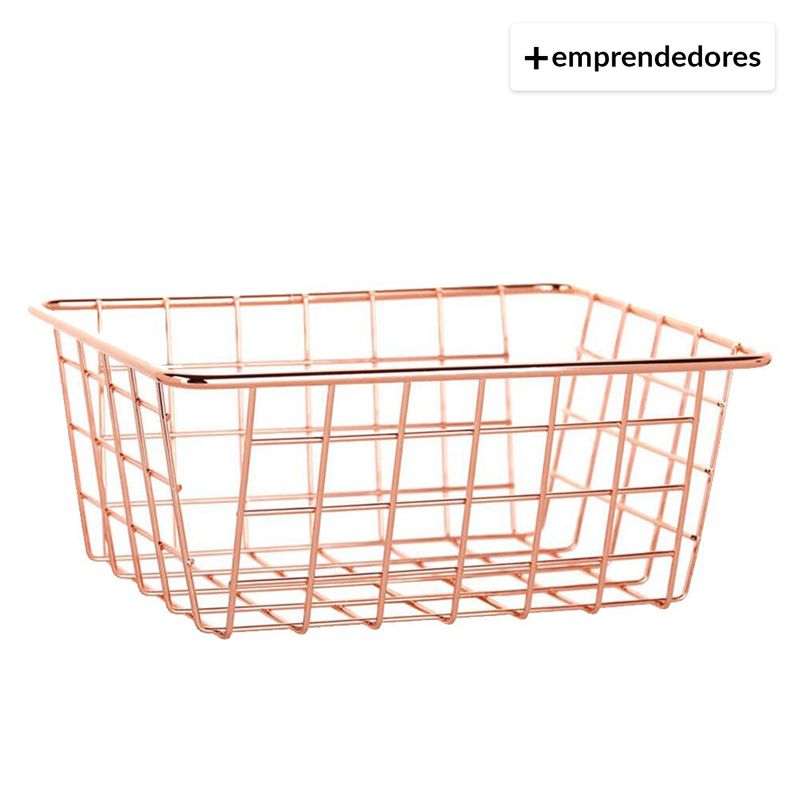 REGALITOLINDO CL - Canasto Rectangular Cobre  Rose Gold