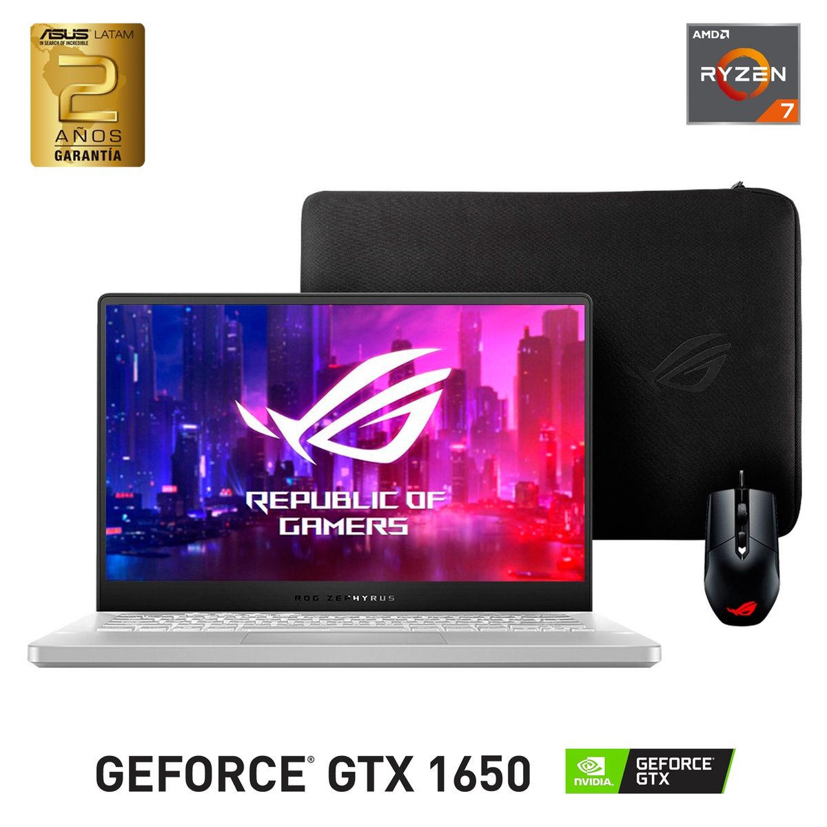 ASUS - Notebook Gamer ROG Zephyrus G14 GA401II AMD Ryzen 7 16GB RAM 1TB SSD NVIDIA GeForce GTX 1650 Ti con ROG Boost 14"