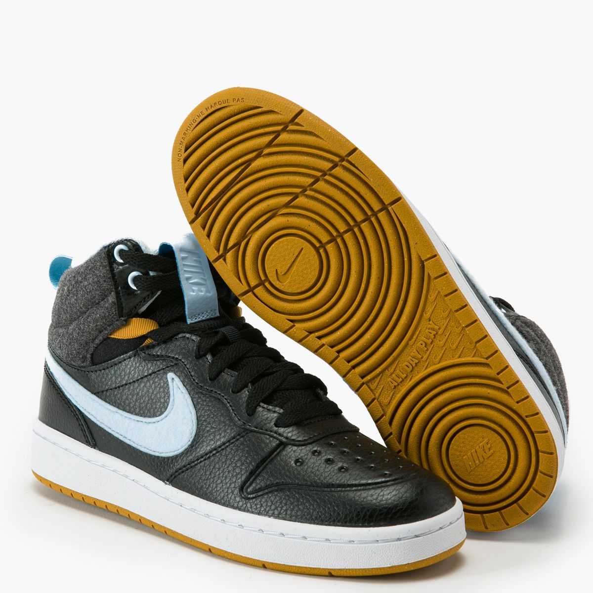 NIKE - Court Borough Md2 (Gs) Zapatilla Urbana Niño Negro (34.5 a 38.5) Nike