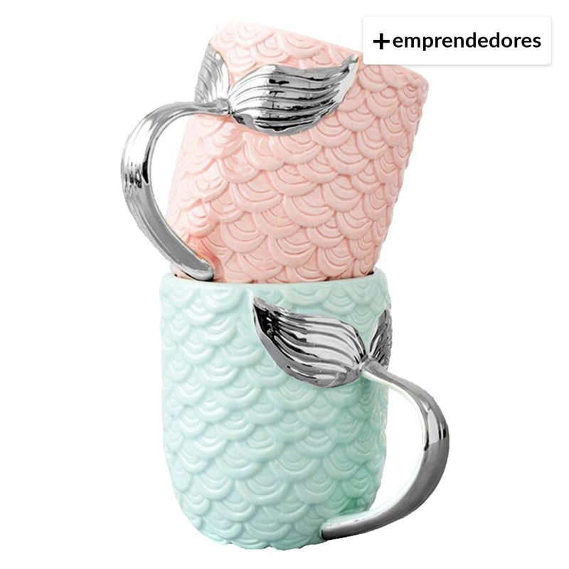 REGALITOLINDO CL - Set 2 Tazas Sirena 400 Ml.