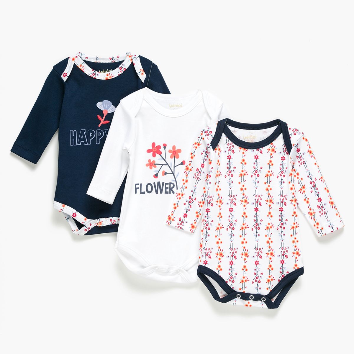 YAMP - Body Pack 3 Unidades Algodón Peruano Bebé