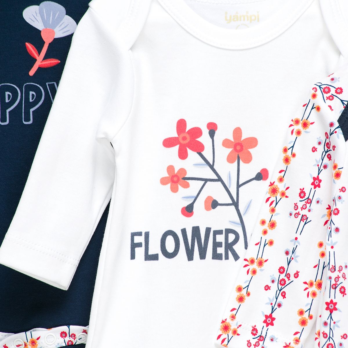 YAMP - Body Pack 3 Unidades Algodón Peruano Bebé