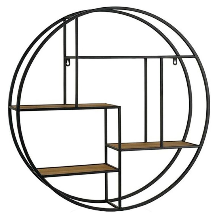 Estante De Esquina Industrial De Madera Y Metal – Estante Colgante Vintage Para Baño, Cocina O Salón | 3 Niveles Ajustables