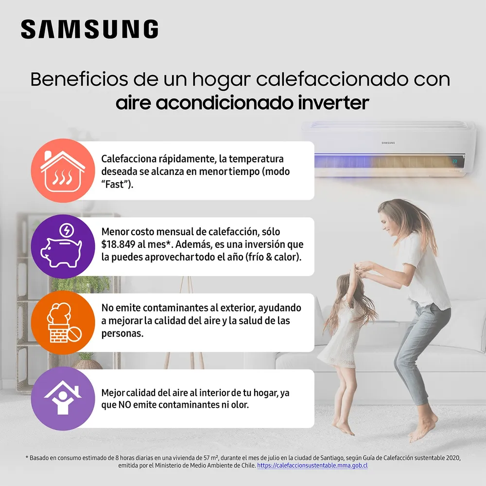 Samsung AR12TSFZAWK 12000 BTU Frío/Calor Blanco, foto 10