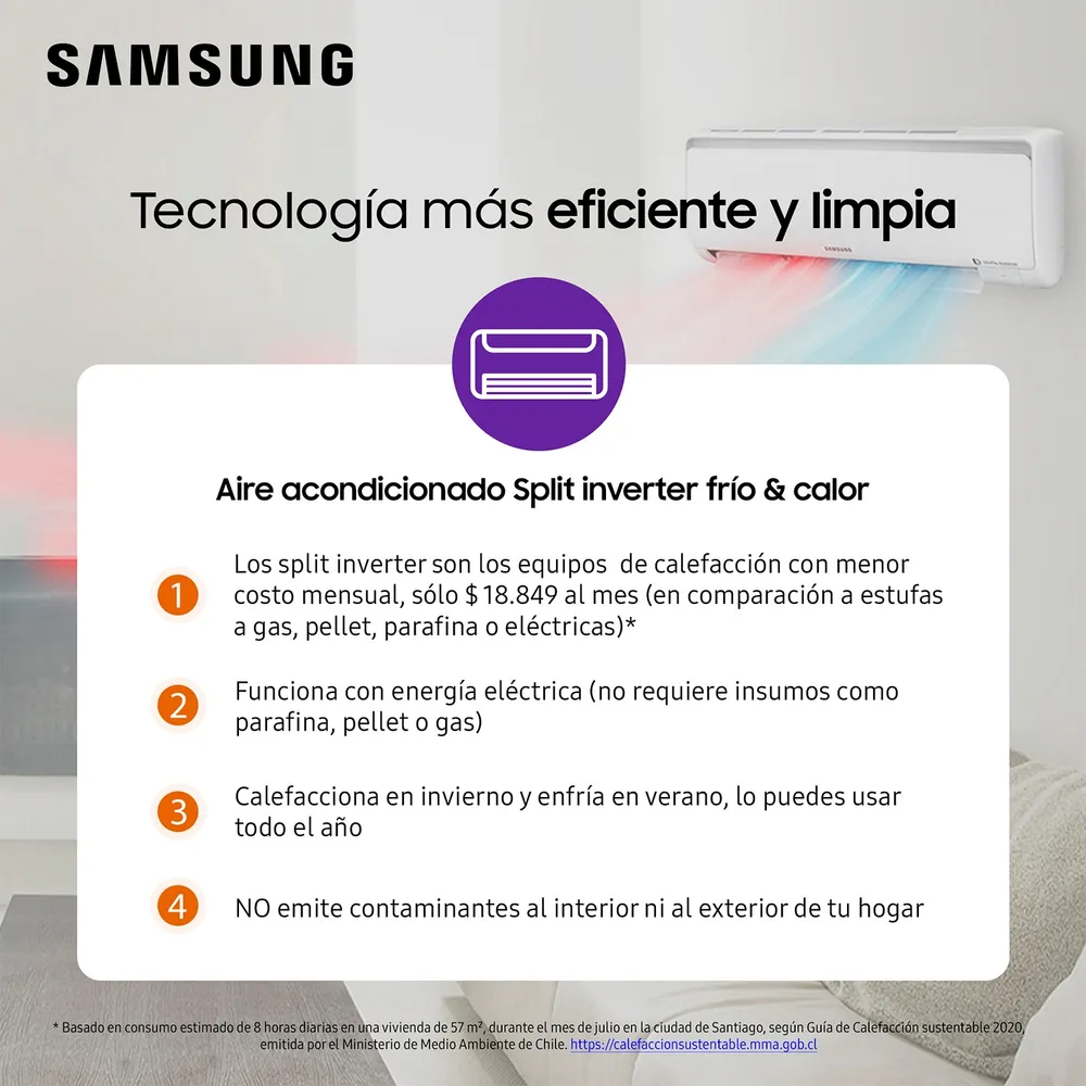 Samsung AR12TSFZAWK 12000 BTU Frío/Calor Blanco, foto 11