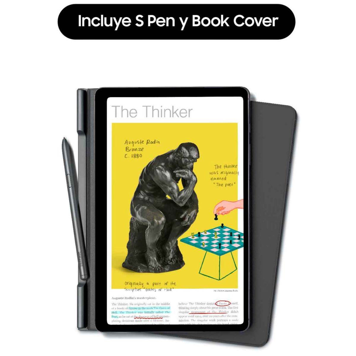 SAMSUNG - Tablet Galaxy Tab S6 Lite Book Cover 10.4 WIFI Gris Samsung