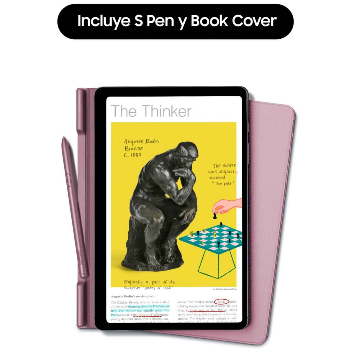 SAMSUNG - Tablet Galaxy Tab S6 Lite Book Cover 104 WIFI Rosado Samsung