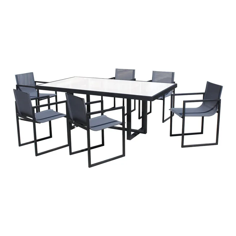 BASEMENT HOME - Juego de comedor Monaco 6S Negro