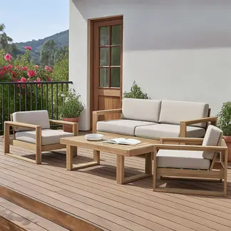 BASEMENT HOME - Juego Living Terraza Laguna 3-1-1 + Mesa Centro