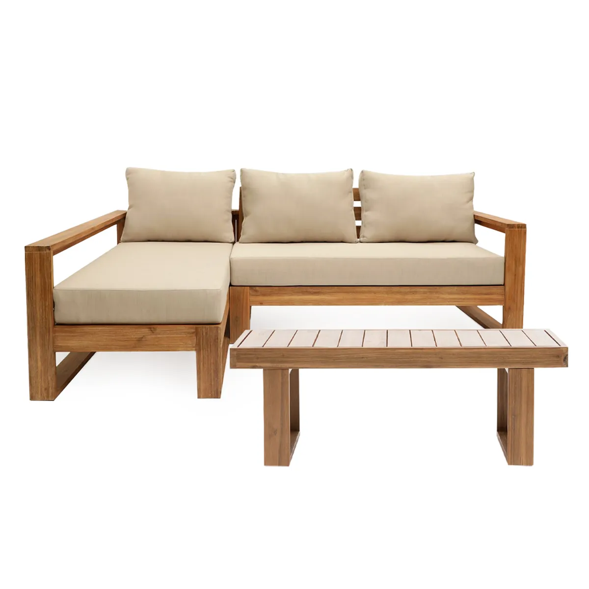 BASEMENT HOME - Juego Living Terraza Laguna Seccional + Mesa Centro Basement Home