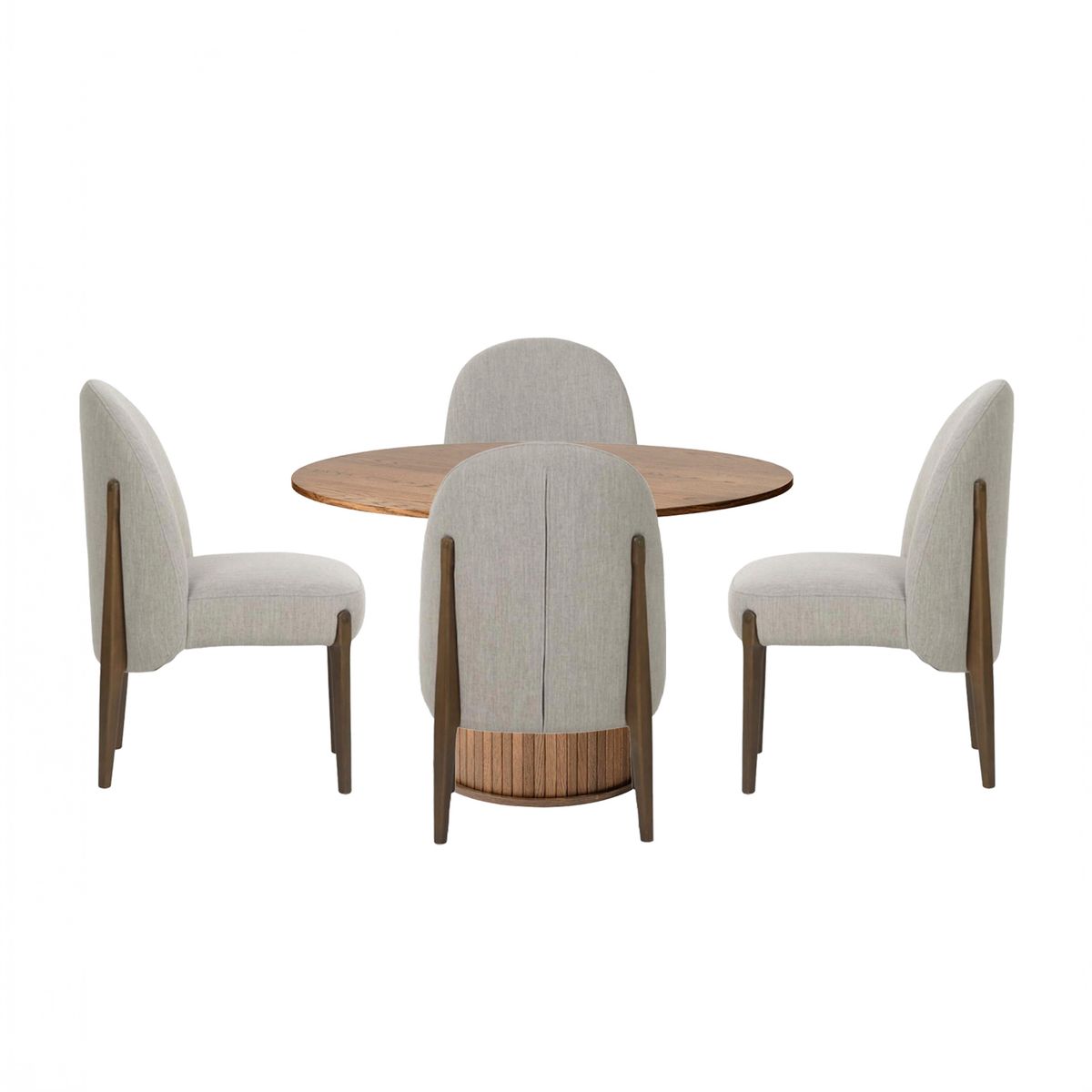 BASEMENT HOME - Juego Comedor Nola Olivia 4 Sillas Nogal Basement Home