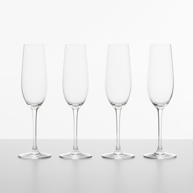 CRATE & BARREL - Set 4 Copas Aspen Champagne Crate & Barrel