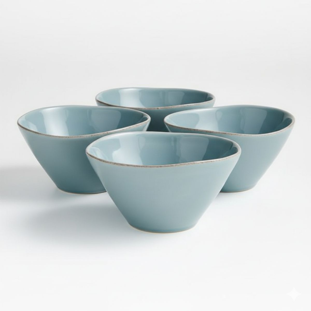 CRATE & BARREL - Set 4 Bowl Cereal Marin Azul Crate & Barrel