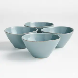 CRATE & BARREL - Set 4 Bowl Cereal Marin Azul