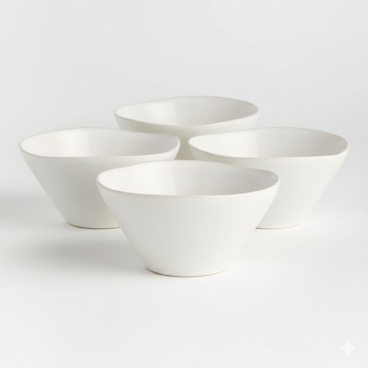 CRATE & BARREL - Set 4 Bowl Cereal Marin Blanco Crate & Barrel