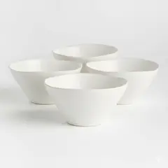 CRATE & BARREL - Set 4 Bowl Cereal Marin Blanco