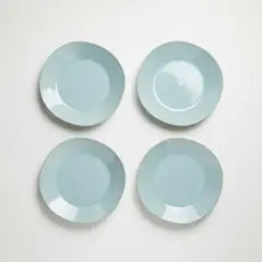 CRATE & BARREL - Set 6 Platos de Fondo Marin Azul
