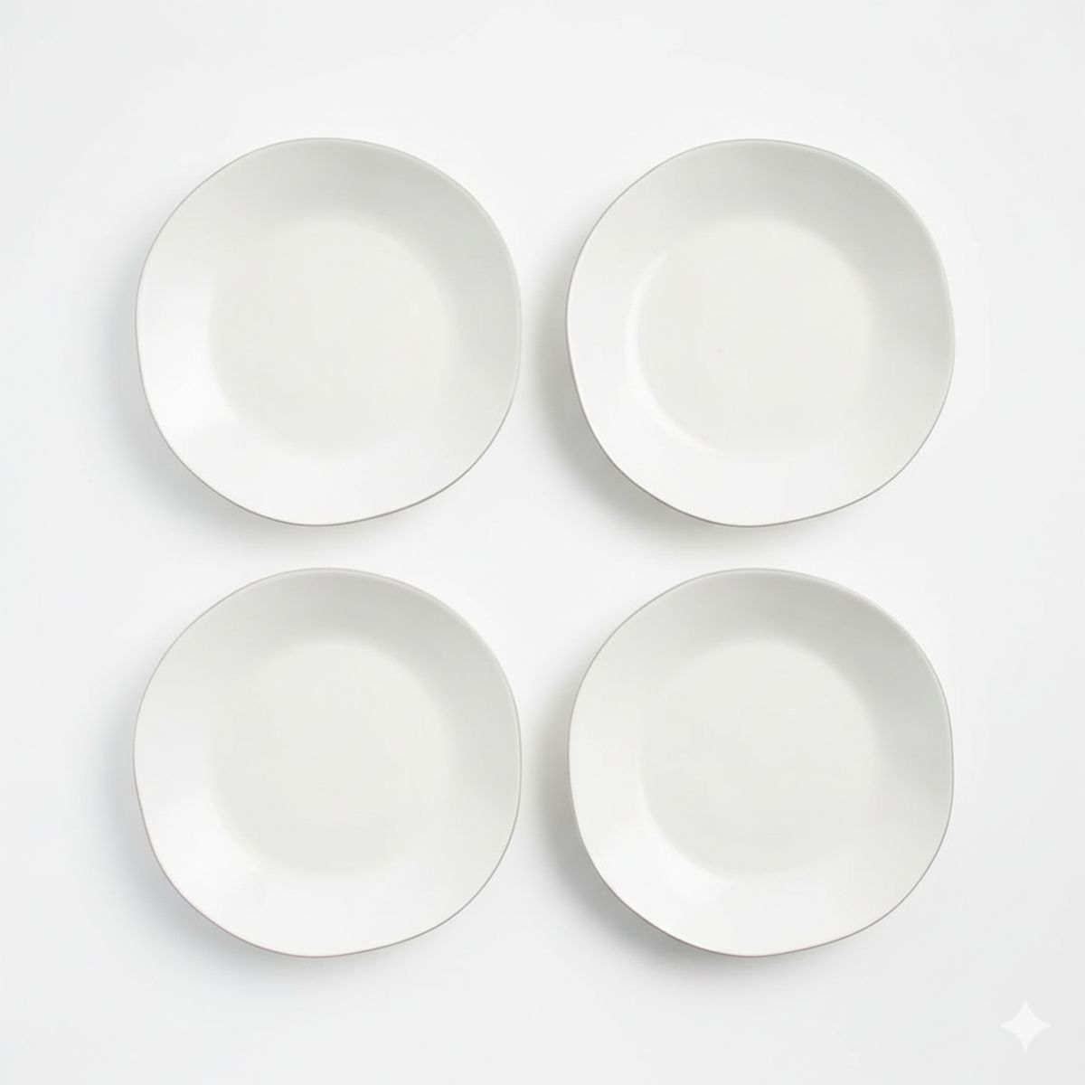 CRATE & BARREL - Set 6 Platos de Fondo Marin Blanco Crate & Barrel