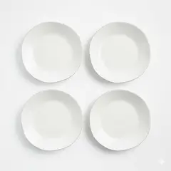 CRATE & BARREL - Set 6 Platos de Fondo Marin Blanco