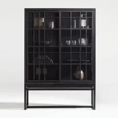 CRATE & BARREL - Armario Estante Highland Negro