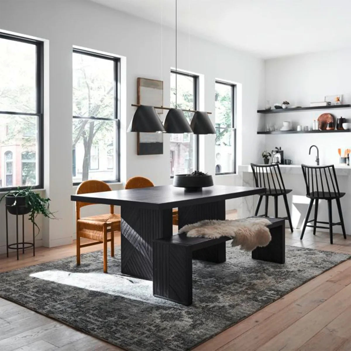 CRATE & BARREL - Mesa Comedor Dunewood Charcoal Crate & Barrel