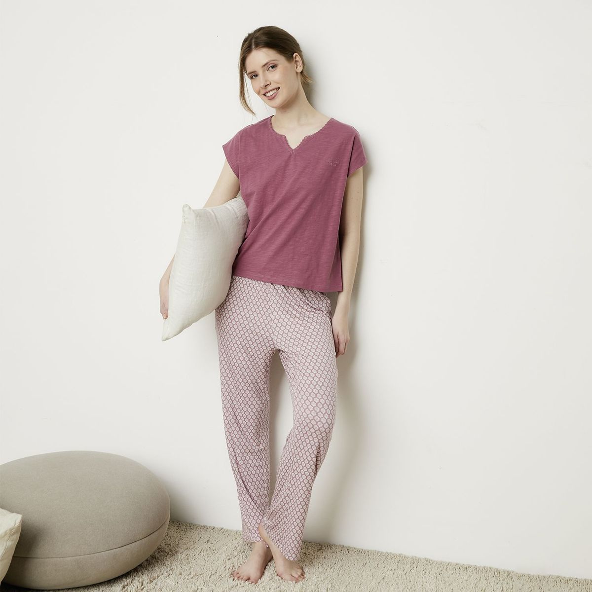 BLU - Pijama Mujer Algodón Manga Corta