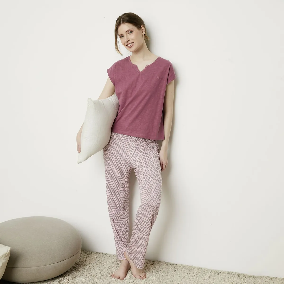 BLU - Pijama Mujer Algodón Manga Corta