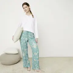 BLU - Pijama Mujer Algodón Manga Larga Flores