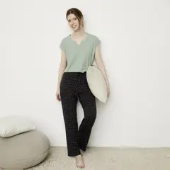 BLU - Pijama Mujer Algodón Manga Corta Puntos