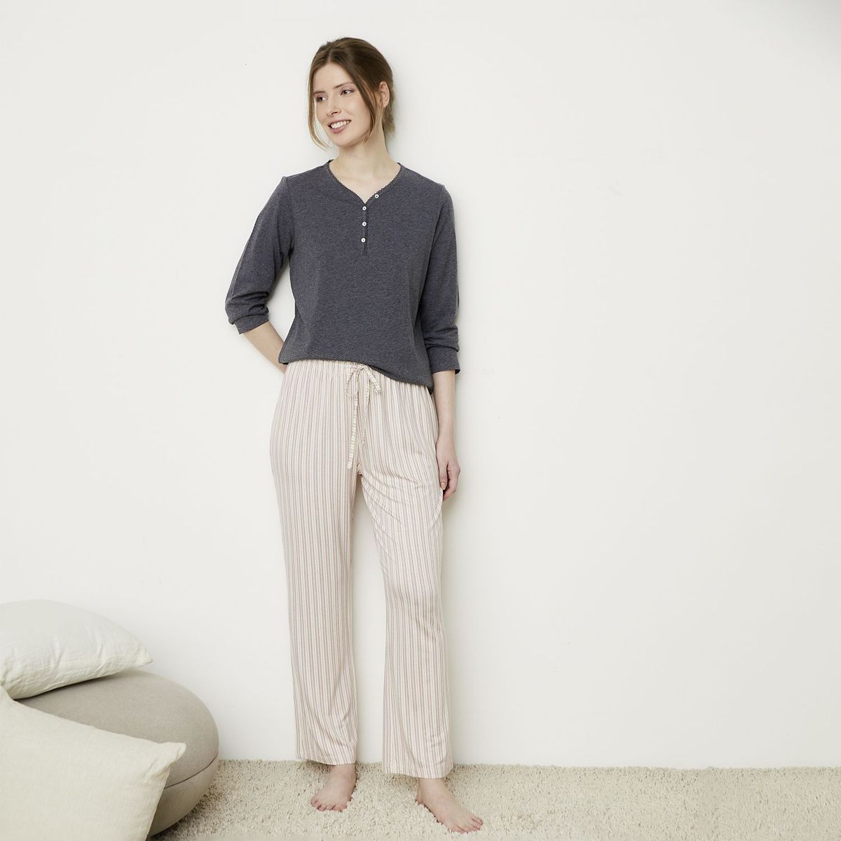 BLU - Pijama Mujer Algodón Manga Larga