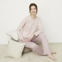 BLU - Pijama Mujer Algodón Manga Larga