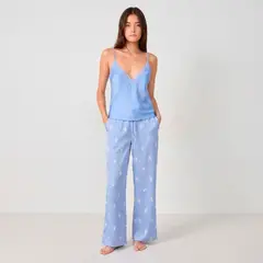 ETAM - Conjunto Pijama Satinado Celeste