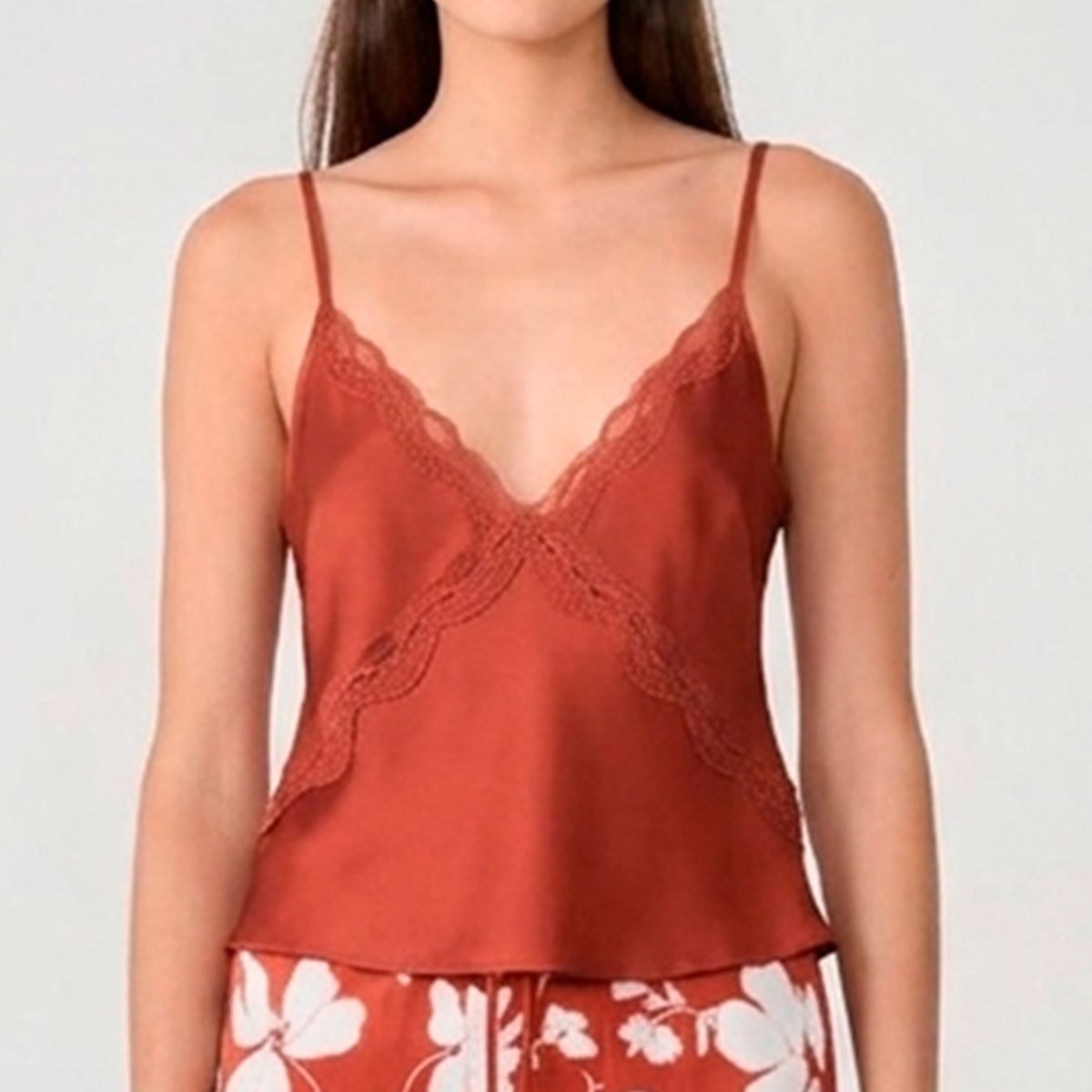 ETAM - Conjunto Pijama Terracota Floreado