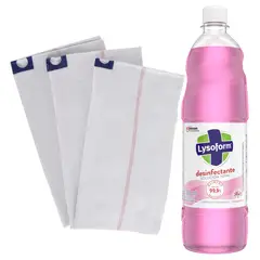 LYSOFORM - Pack Piso Floral 900cc + 3 Traperos Dobles 50x45cm