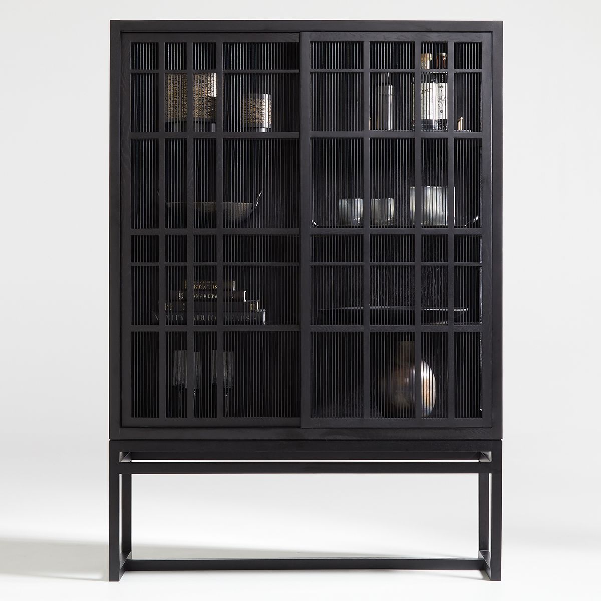 CRATE & BARREL - Armario Estante Highland Negro Crate & Barrel