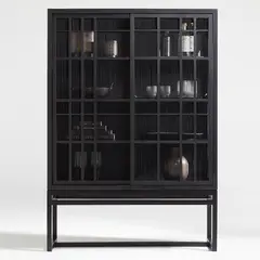 CRATE & BARREL - Armario Estante Highland Negro