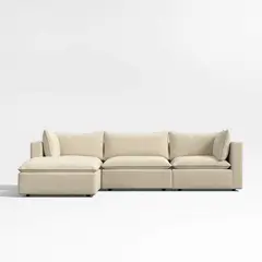 CRATE & BARREL - Seccional Lotus Derecho Beige 4 Cuerpos