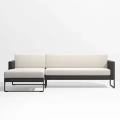 CRATE & BARREL - Seccional Dune Negro Izquierdo