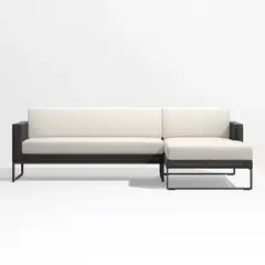 CRATE & BARREL - Seccional Dune Negro Derecho
