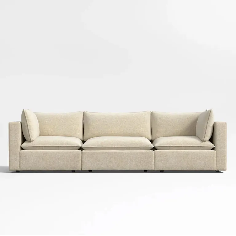CRATE & BARREL Sofá Modular Lotus Beige 3 Cuerpos
