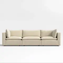 CRATE & BARREL - Sofá Modular Lotus Beige 3 Cuerpos