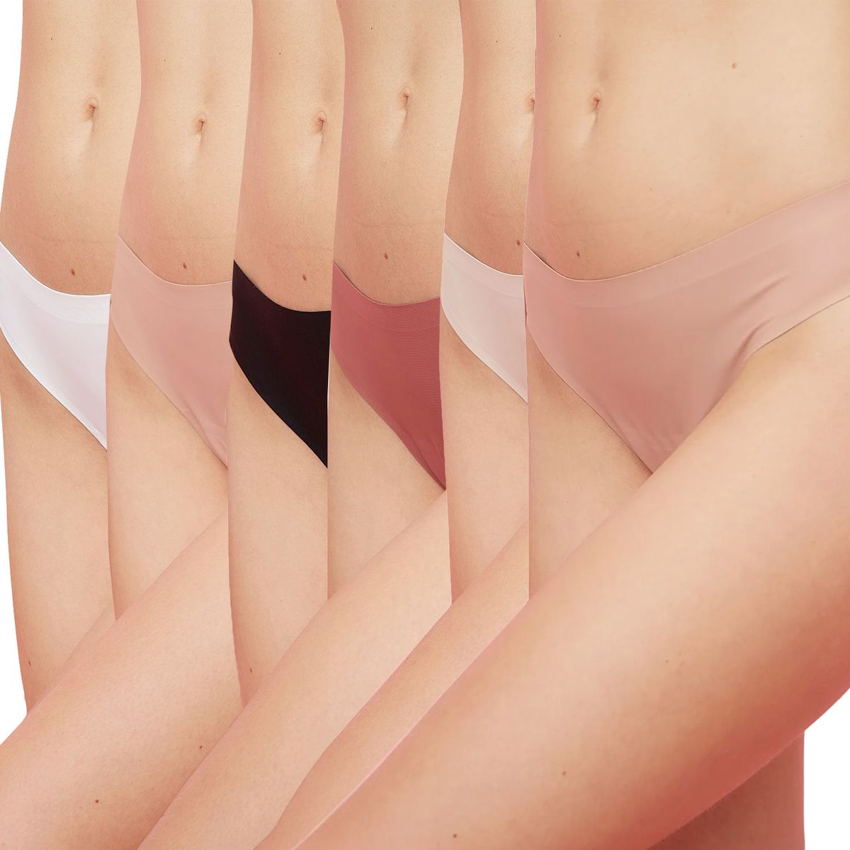 BLU - Pack 6 Calzones Colaless Sin Costuras Mujer