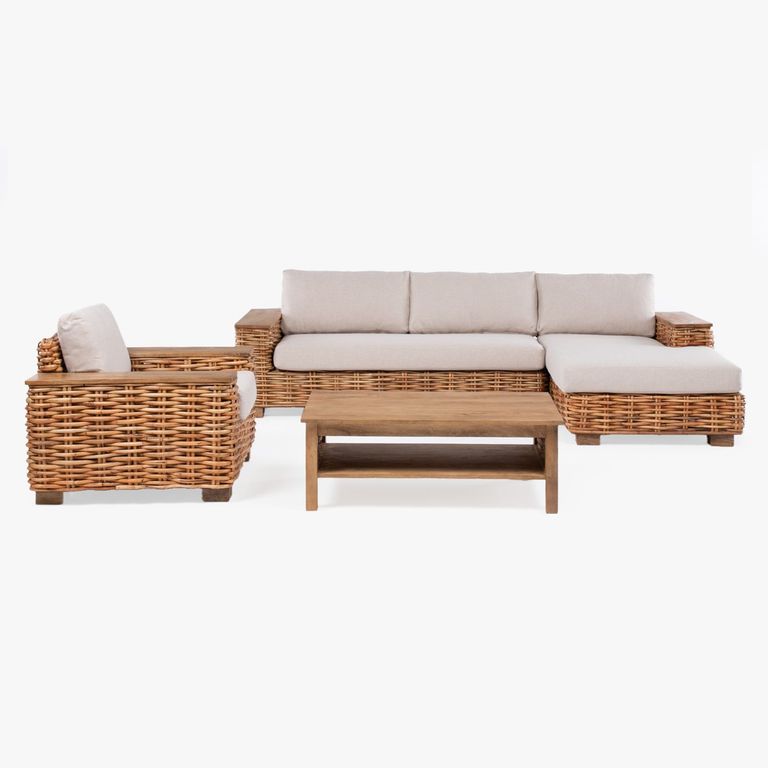Juego Living Terraza Seccional Jakarta + Mesa De Centro