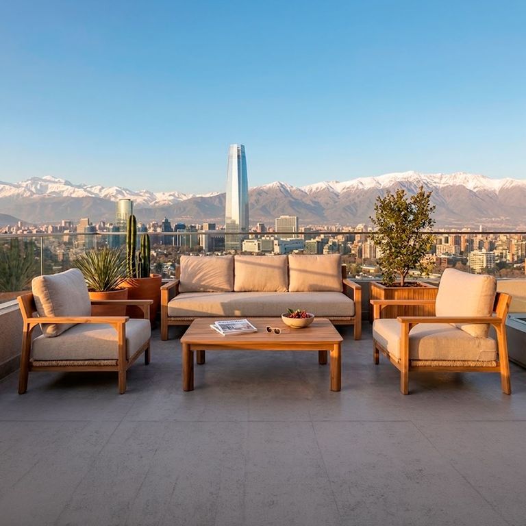 Juego Living Terraza 3-1-1 Sicily + Mesa De Centro