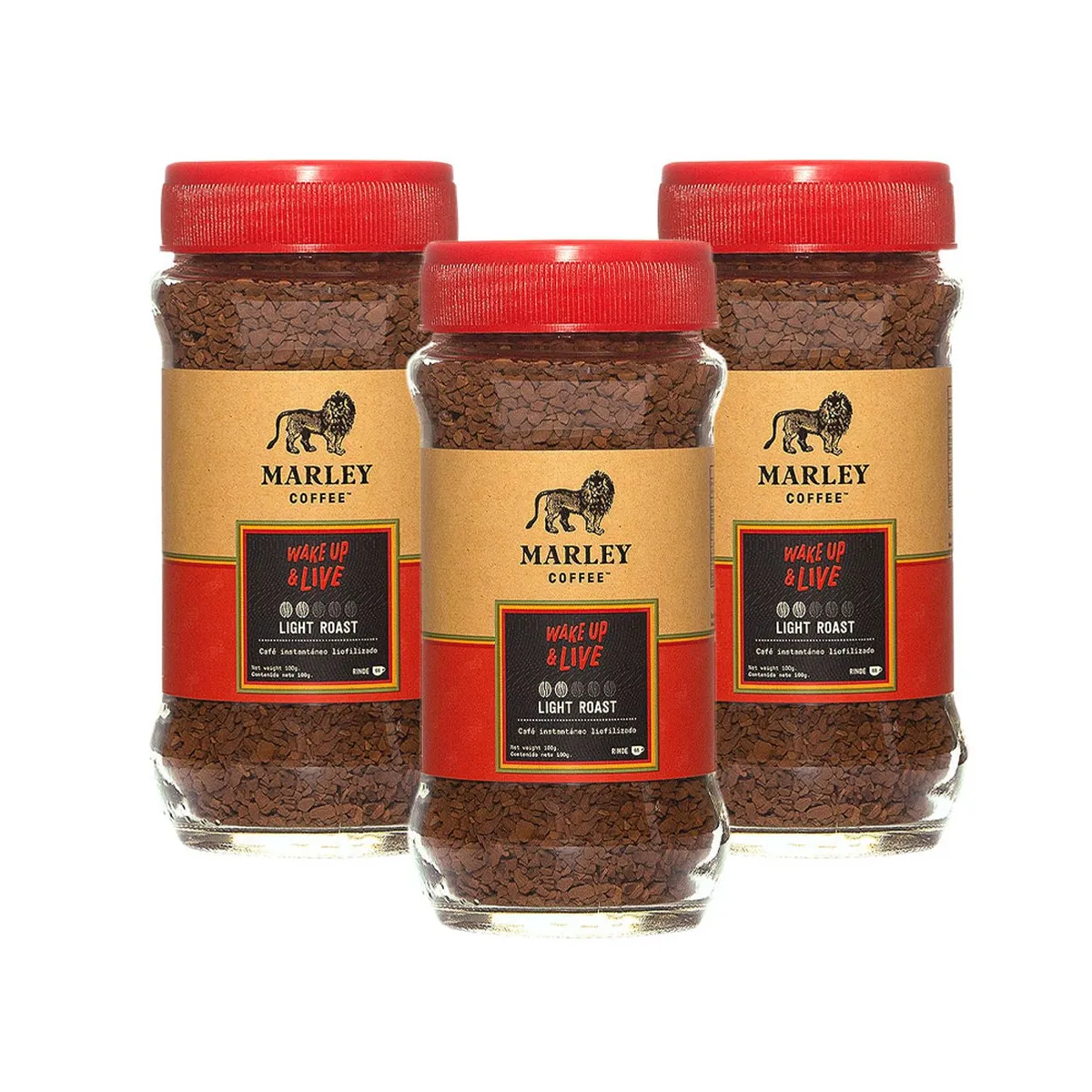 MARLEY COFFEE - Pack 3 Café Liofilizado Wake Up and Live