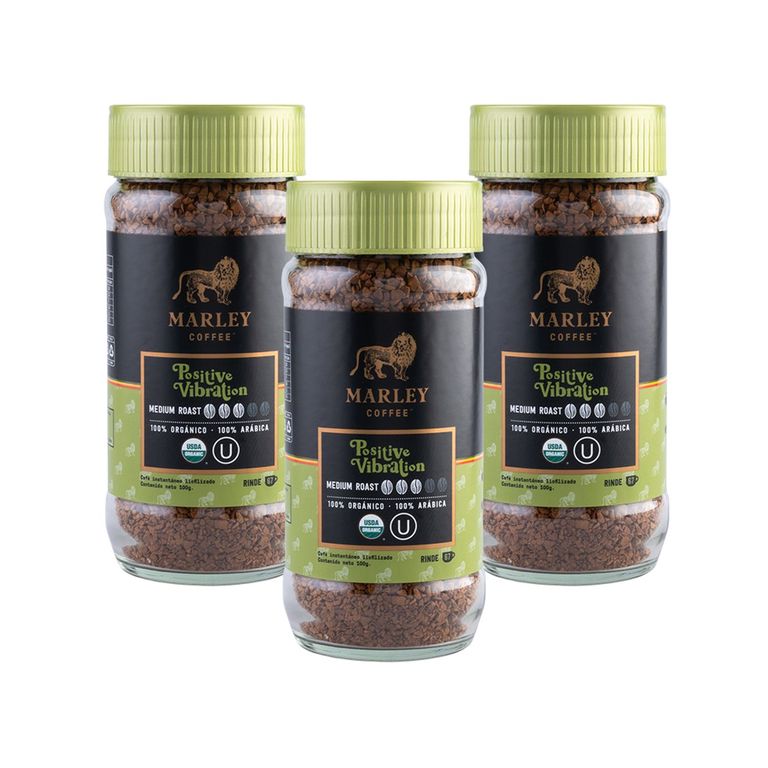 MARLEY COFFEE Pack 3 Café Liofilizado Positive Vibration