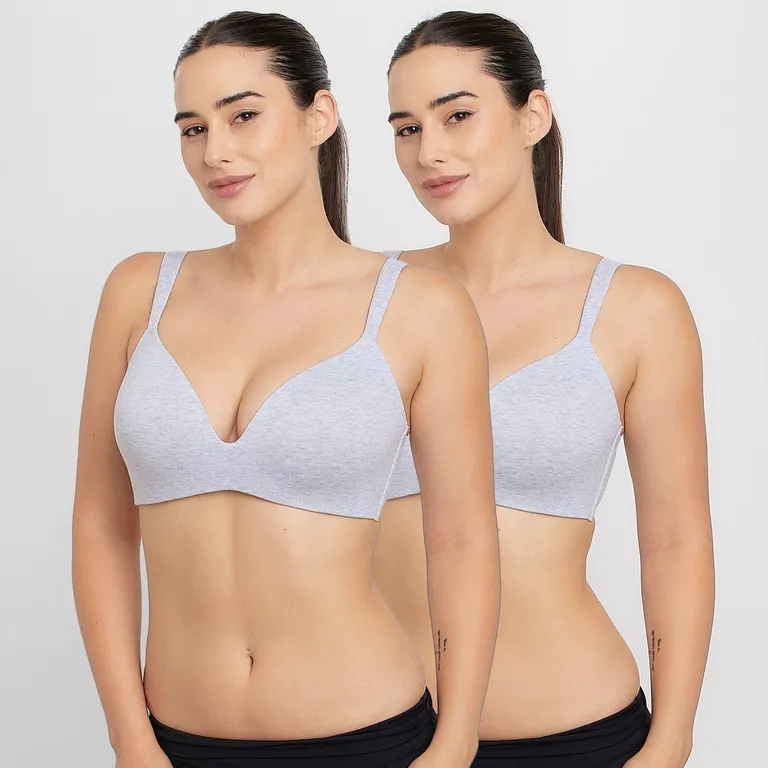 Pack de 2 Sostenes Algodón Sin Arco Mujer